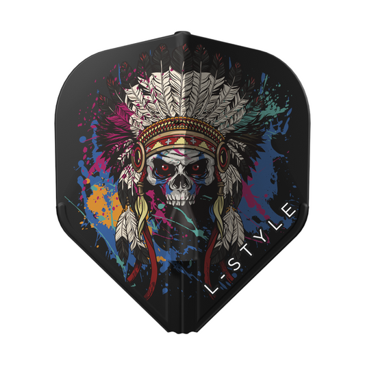 Dart Flights L-Style Signature Champagne Flight: L1EZ Standard Chief Skull Black