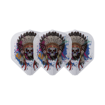 Dart Flights L-Style Signature Champagne Flight: L1EZ Standard Chief Skull Clear White