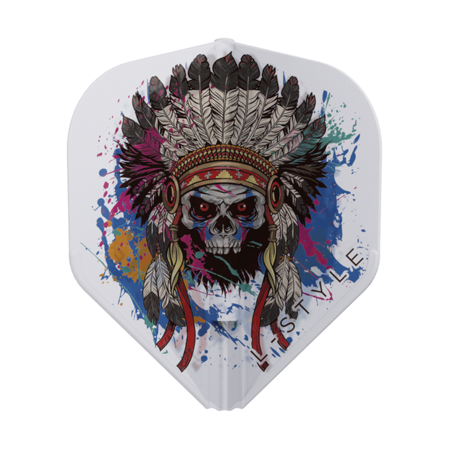 Dart Flights L-Style Signature Champagne Flight: L1EZ Standard Chief Skull Clear White