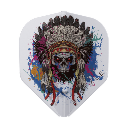 Dart Flights L-Style Signature Champagne Flight: L1EZ Standard Chief Skull Clear White