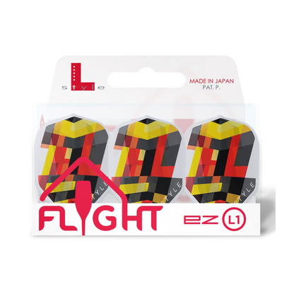 Dart Flights L-Style Signature Champagne Flight: L1EZ Standard L-style RYB Series Type A Clear White