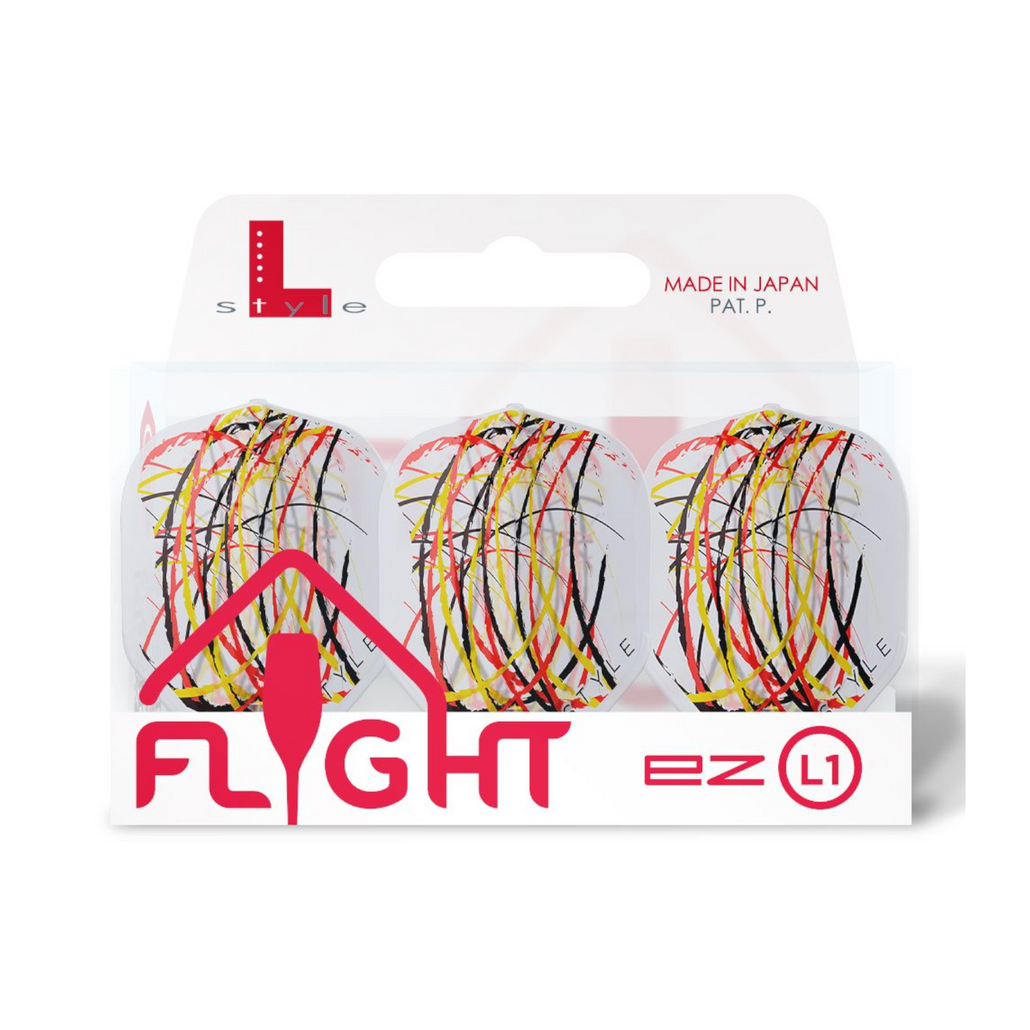 Dart Flights L-Style Signature Champagne Flight: L1EZ Standard L-style RYB Series Type B Clear WHite