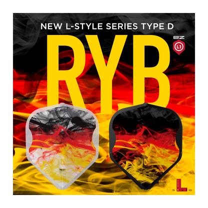 Dart Flights L-Style Signature Champagne Flight: L1EZ Standard L-style RYB Series Type B Clear WHite