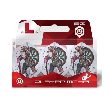 Dart Flights L-Style Signature Champagne Flight: L1EZ Standard Super Fallon v4 Clear White