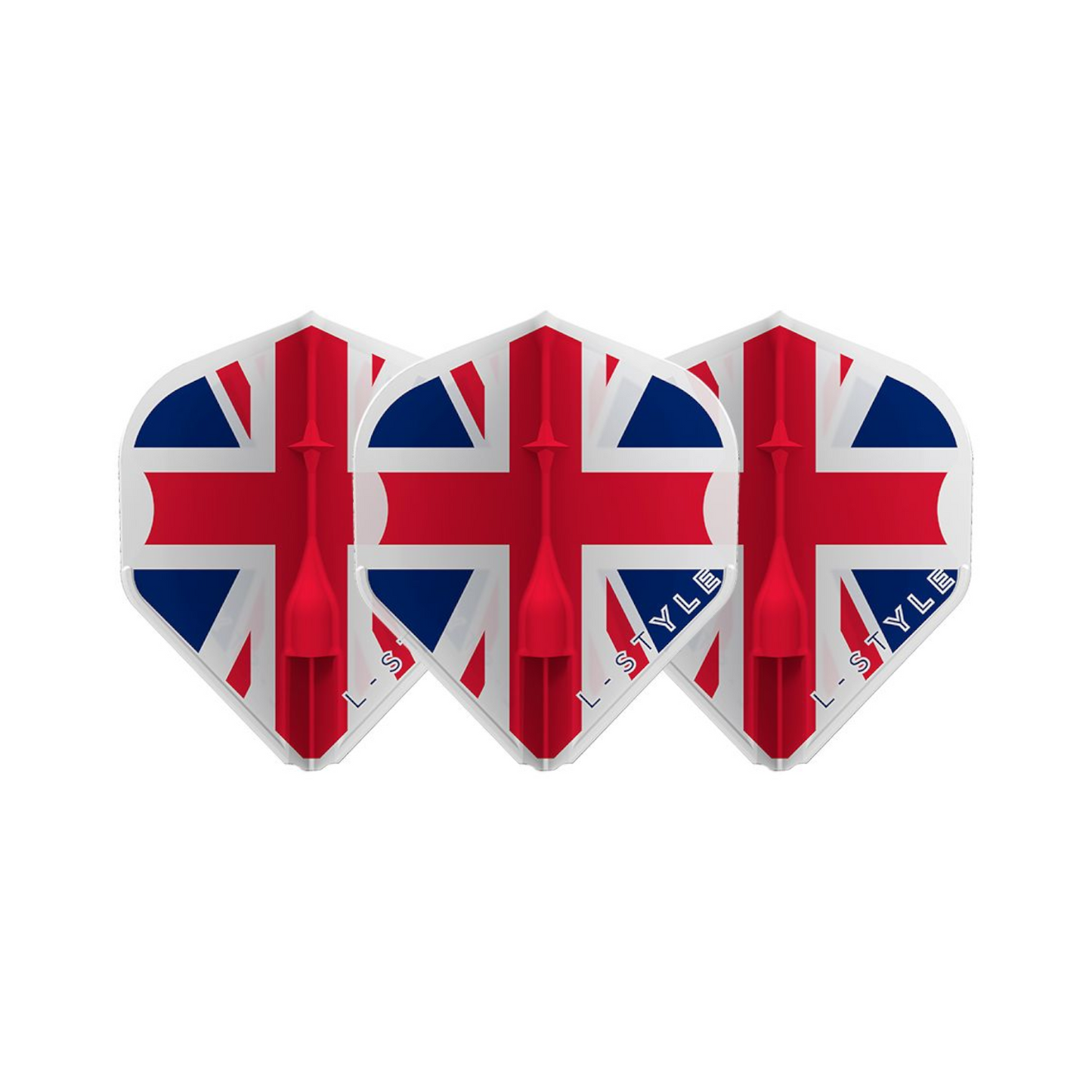 Dart Flights L-Style Signature Champagne Flight: L1EZ Standard Union Jack Clear White