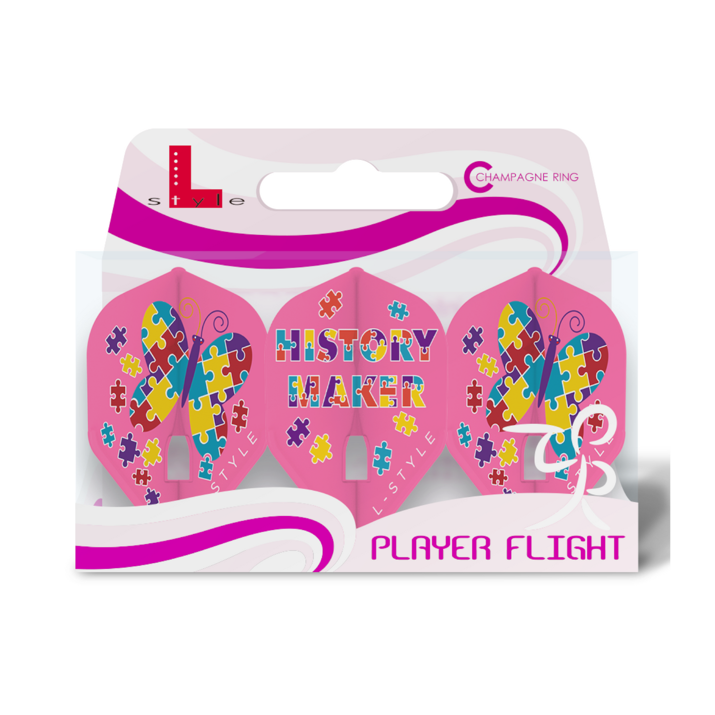 Dart Flights L-Style Signature Champagne Flight:  L1PRO Standard Fallon Sherrock  V2 Pink