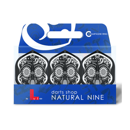 Dart Flights L-Style Signature Champagne Flight: L1PRO Natural9 Calavera Black