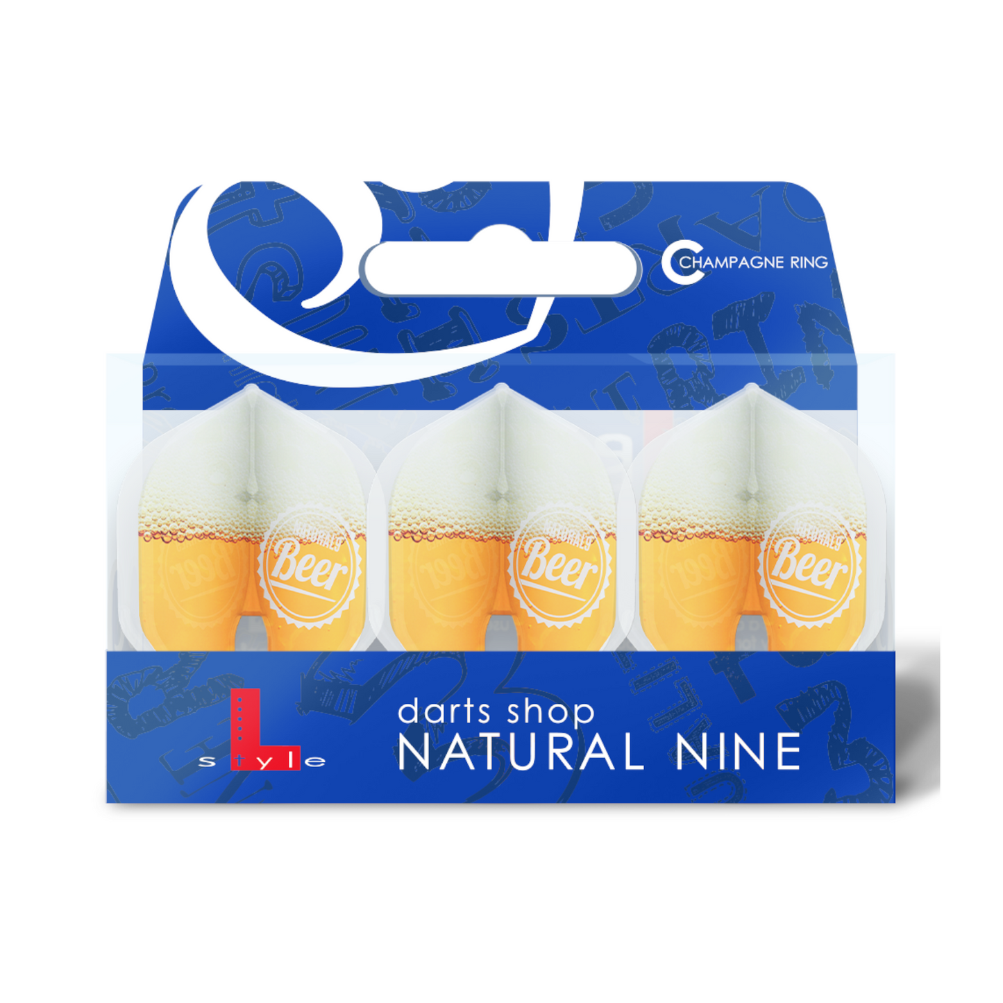 Dart Flights Signature Champagne Flight: L1PRO Natural9 Love Beer Clear White