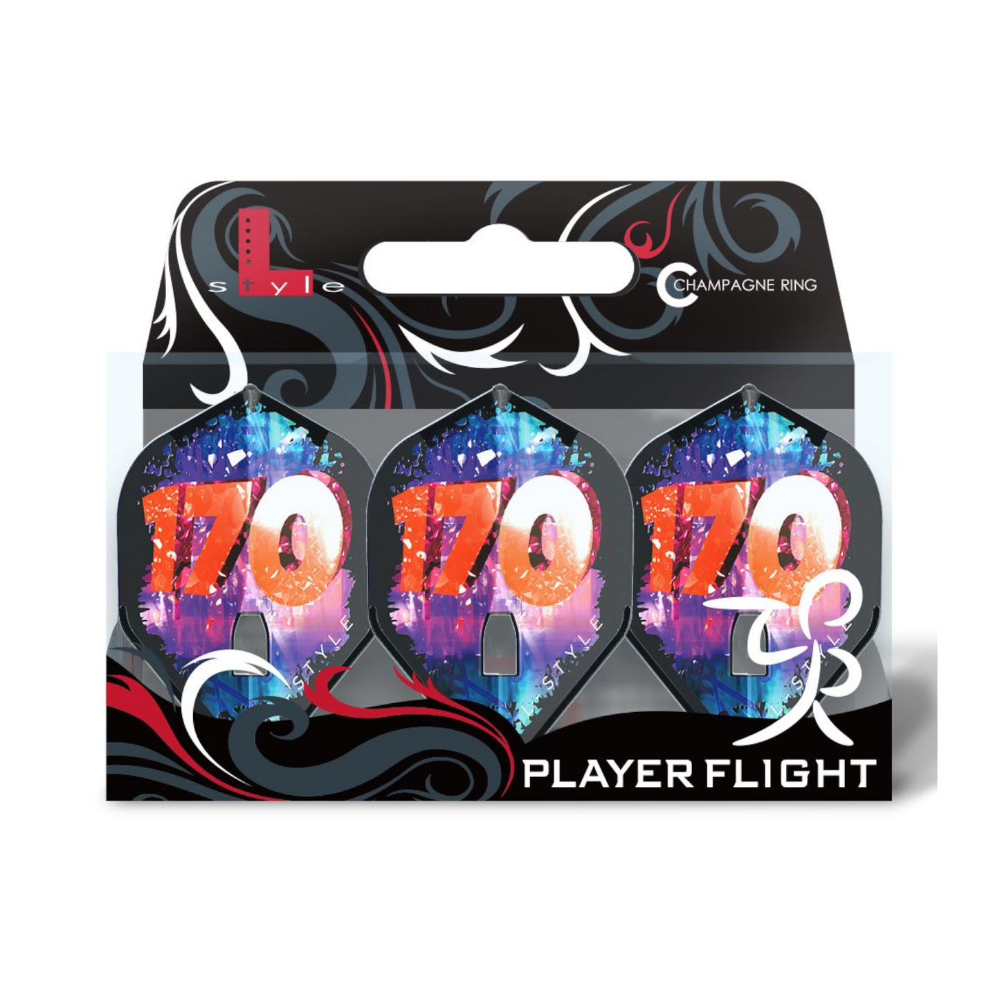 Dart Flights L-Style Signature Champagne Flight:  L1PRO Standard Fallon v4 170  Black