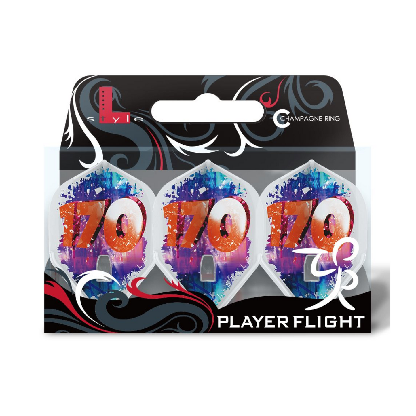 Dart Flights L-Style Signature Champagne Flight:  L1PRO Standard Fallon v4 170  Clear White