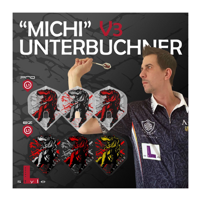 Dart Flights L-Style Signature Champagne Flight: L1PRO Standard Michi Unterbuchner V3 Clear White