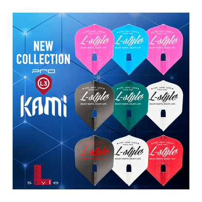 Dart Flights L-Style Signature Champagne Flight: L3PRO KAMI Shape L-style Vintage Logo Type A