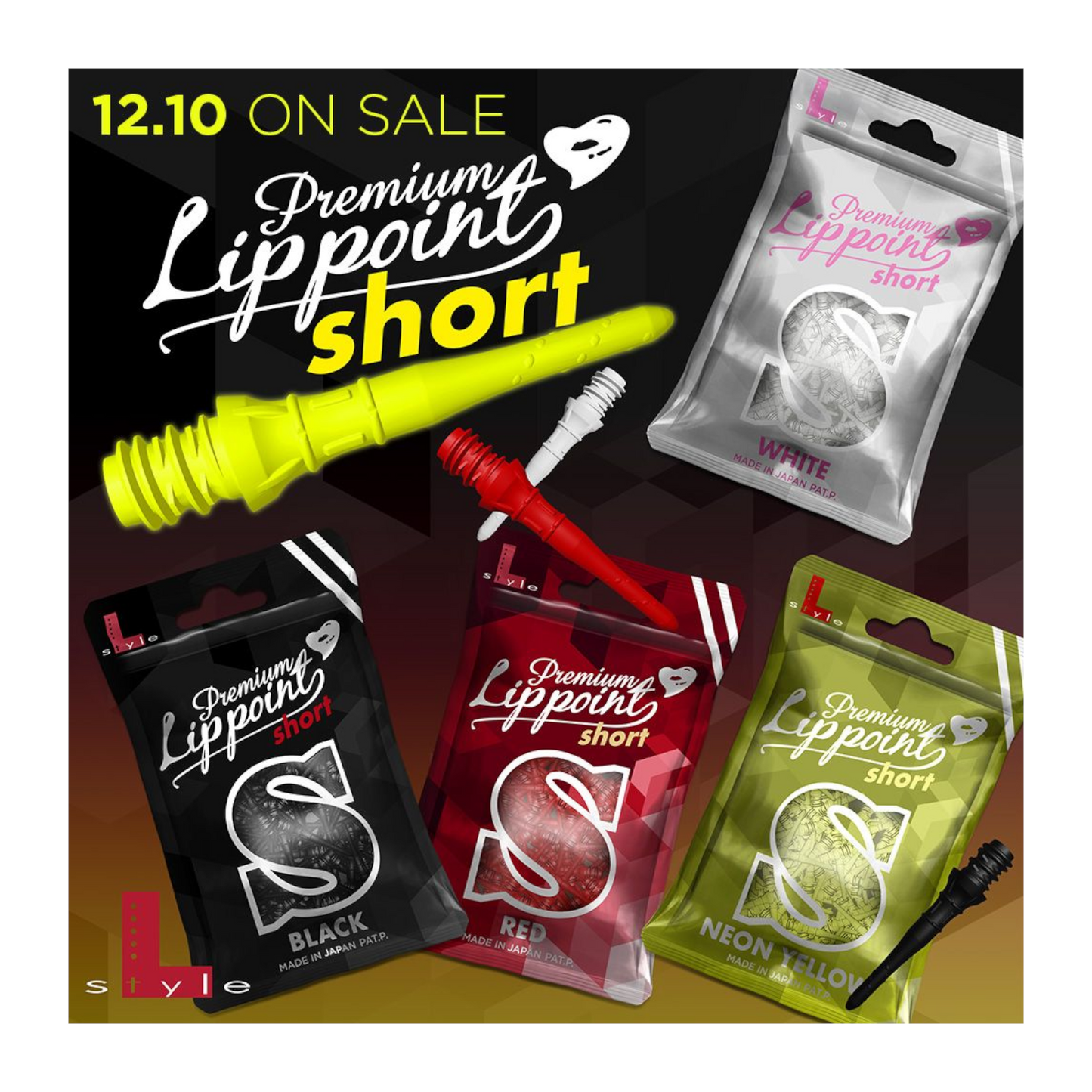 Softdart Spitzen L-Style LIPPOINT PREMIUM SHORT Black 30stk.