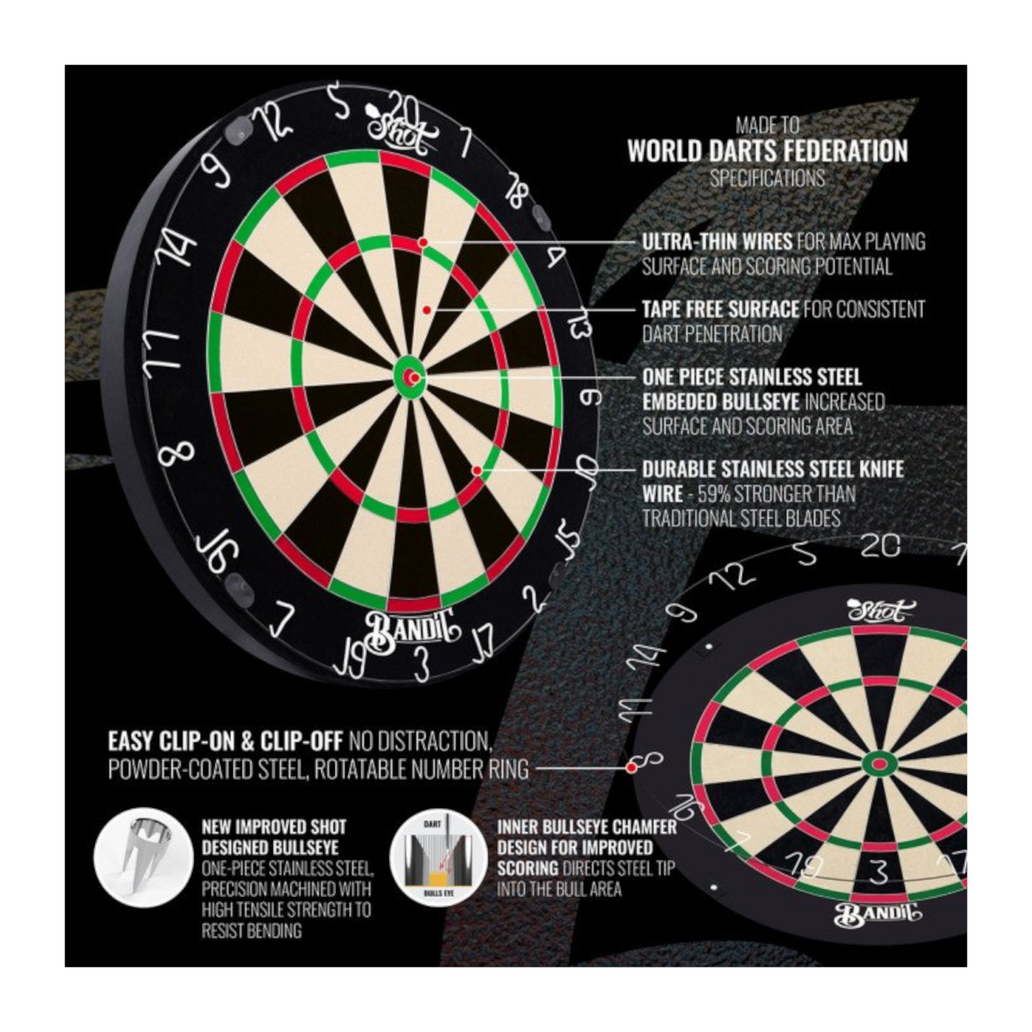 Dartboard SHOT Bandit Professional