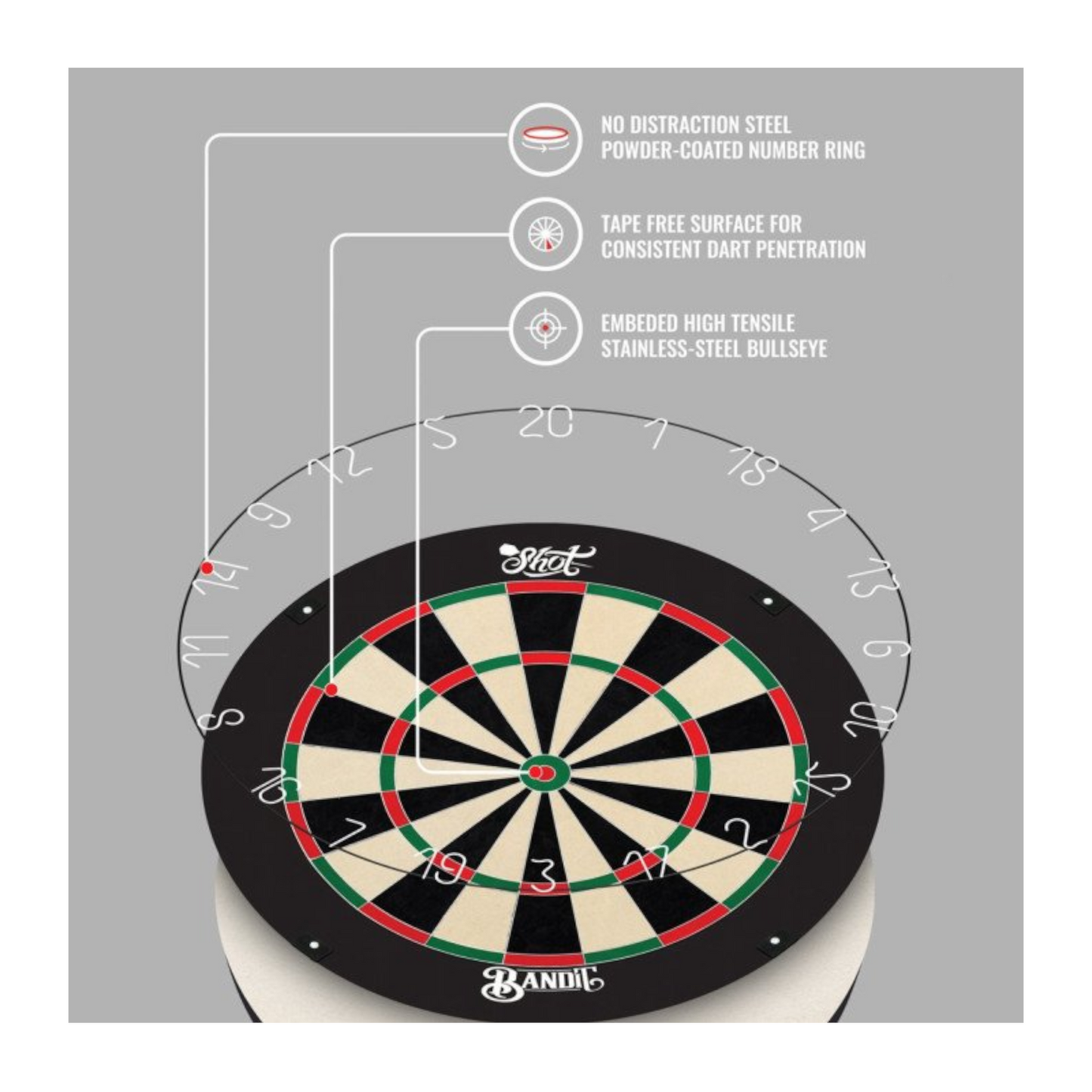 Dartboard SHOT Bandit Professional