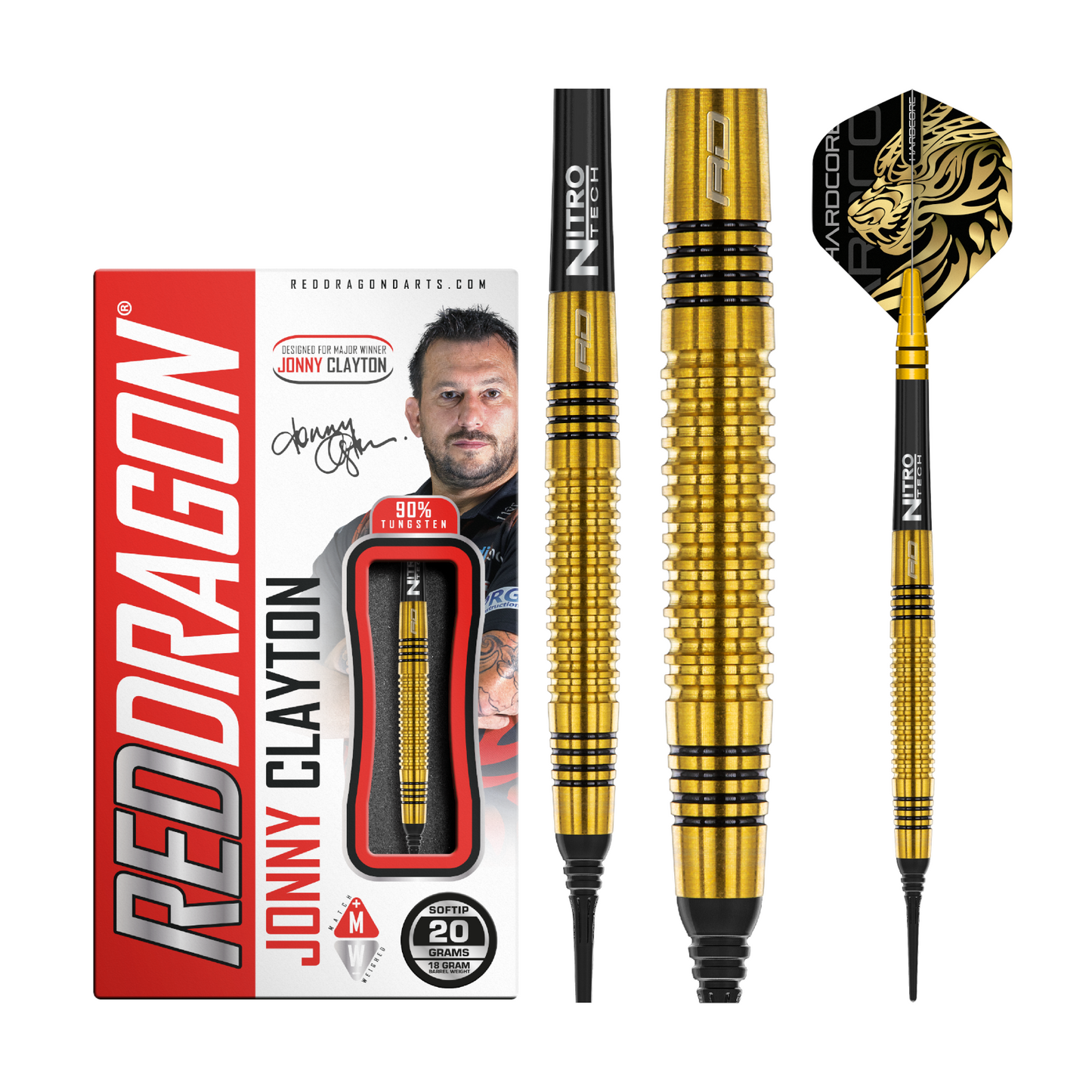 Softdart REDDRAGON Jonny Clayton Gold 90%