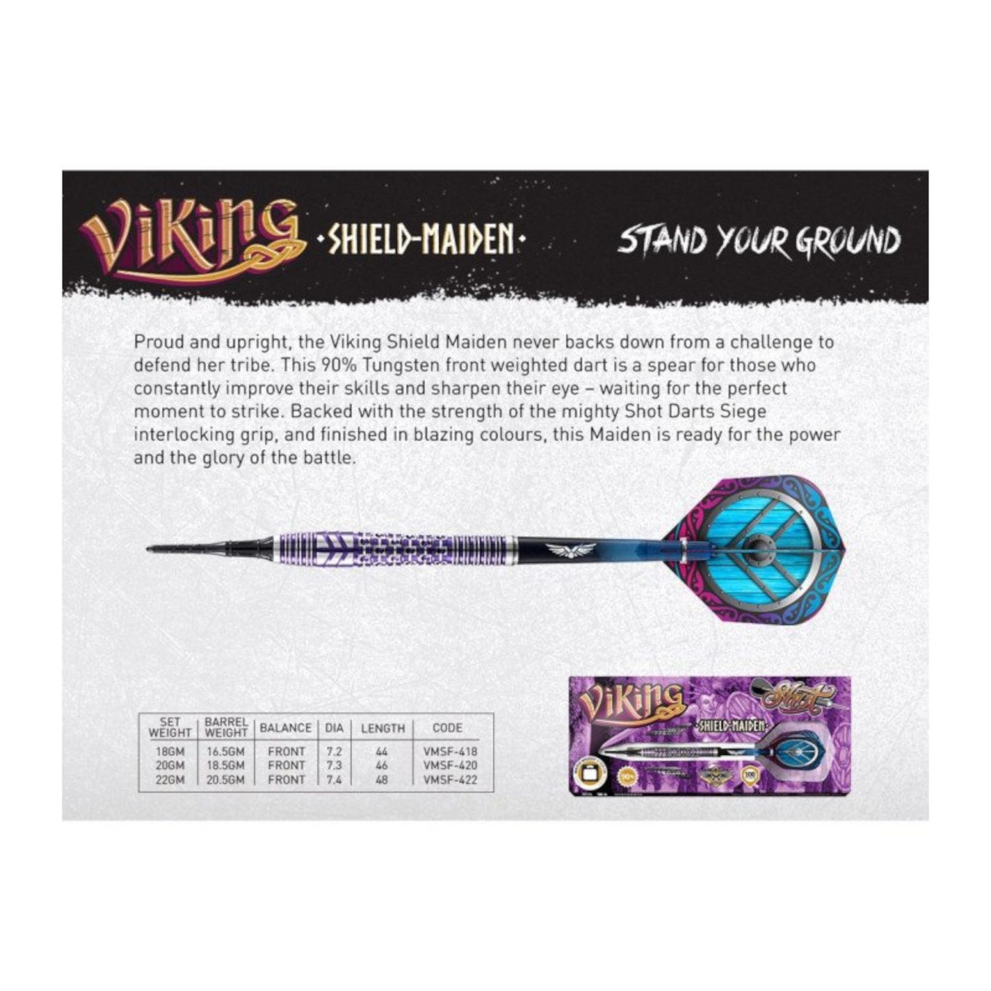 Softdart SHOT Viking Shield Maiden 90%