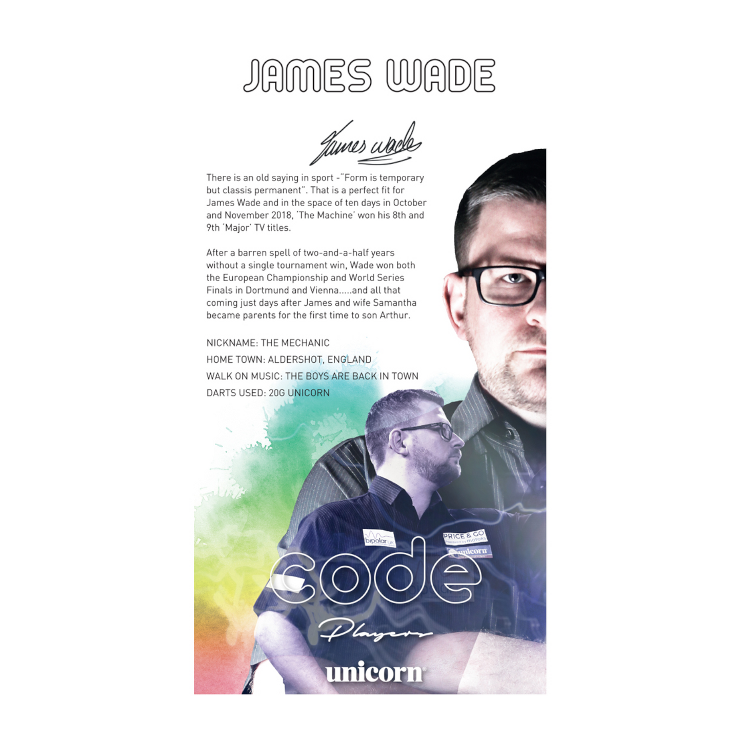 Softdart UNICORN Code James Wade 90%