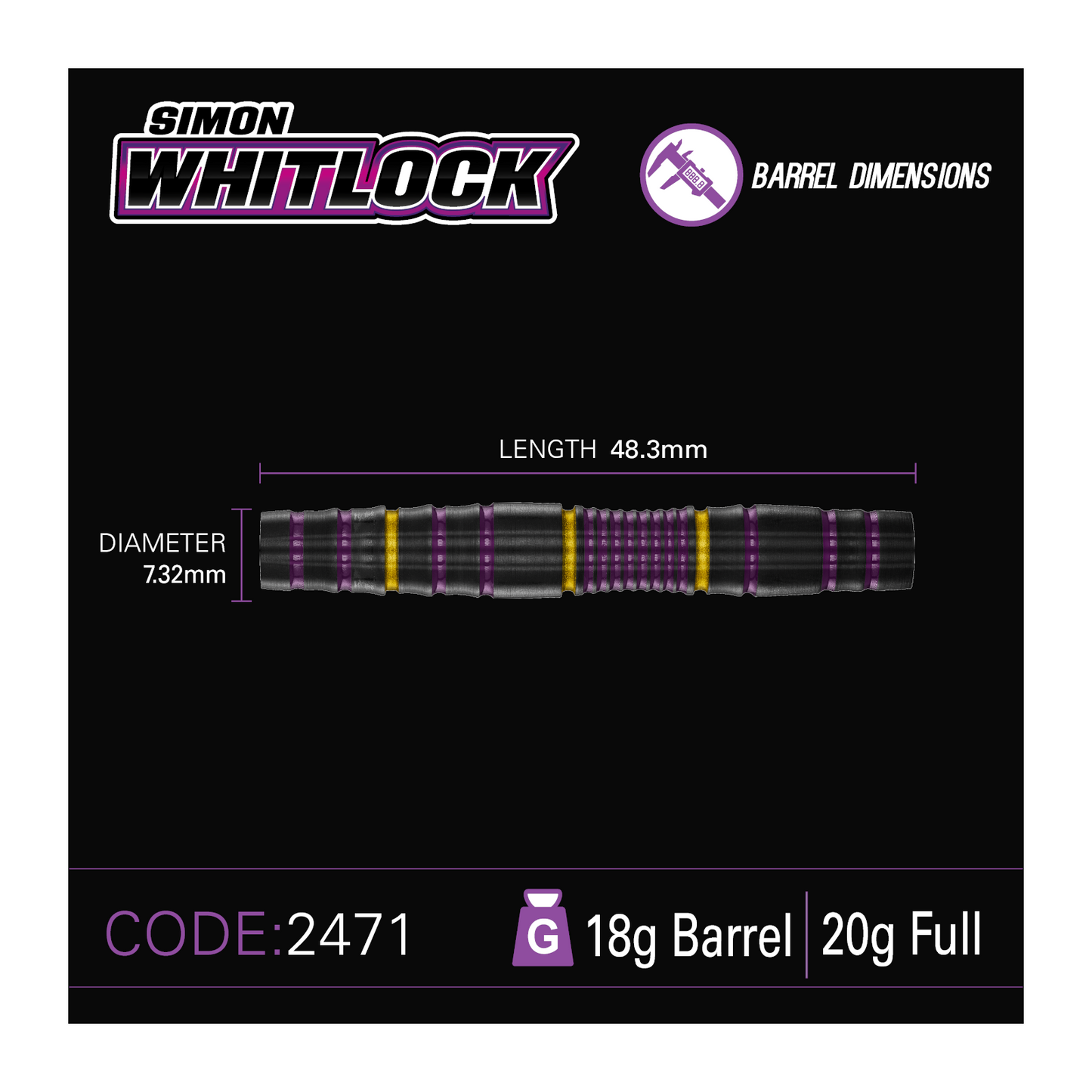 Softdart WINMAU Simon Whitlock 85% "Wizard"