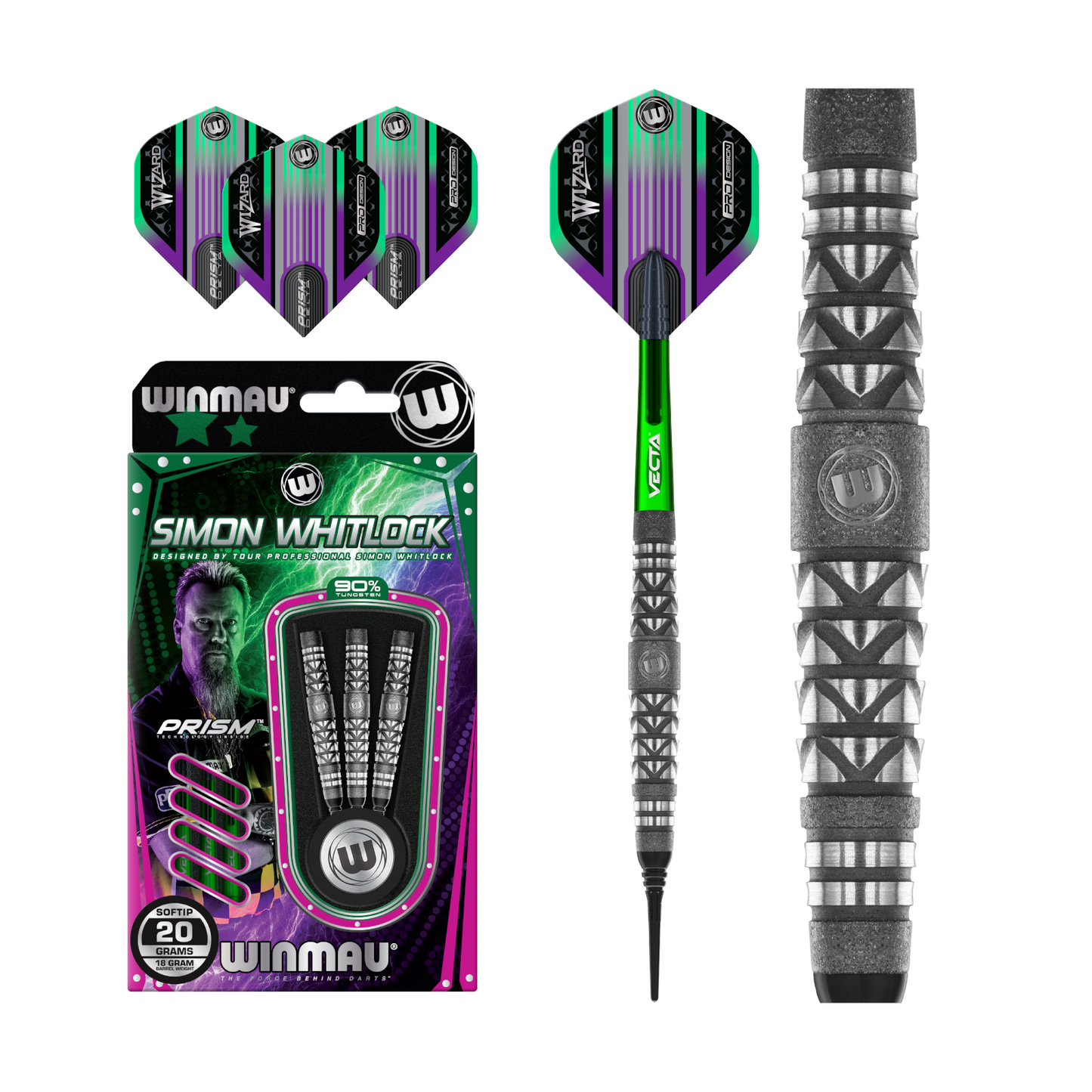 Softdart WINMAU Simon Whitlock 90% Shotblast