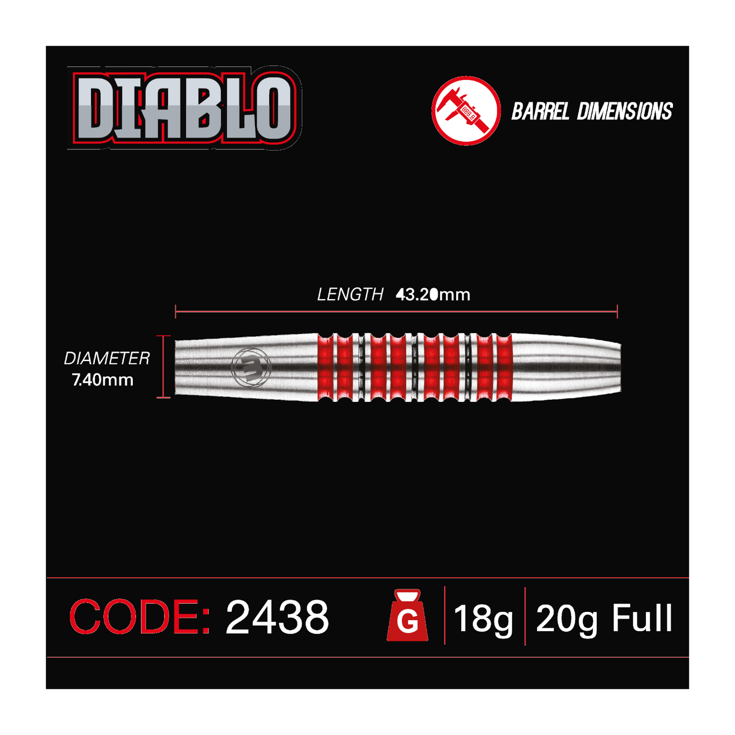 Softdart WINMAU Diablo 90% Torpedo