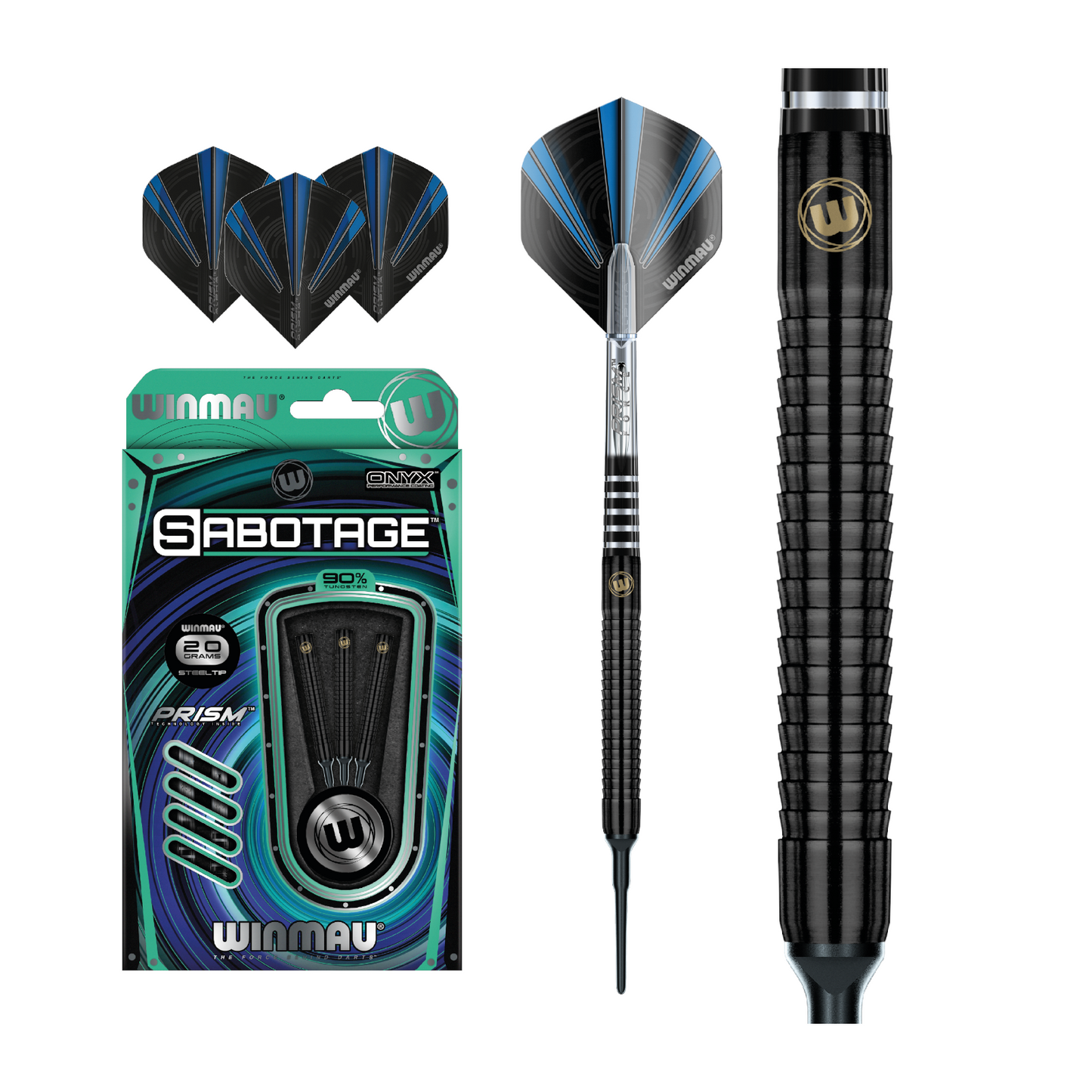 Softdart WINMAU Sabotage Black 90%