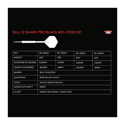 Steeldart Bull's Shark Pro Black 90%