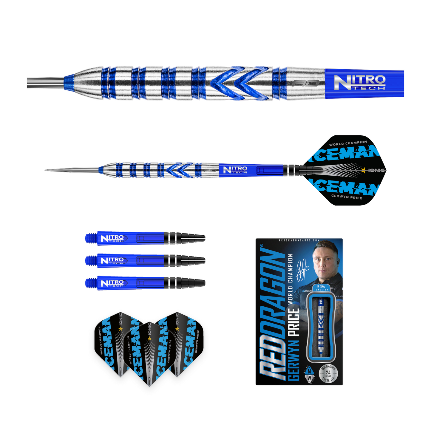 Steeldart REDDRAGON Gerwyn Price Blue Original 90%