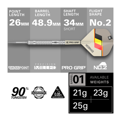 Steeldart TARGET DIMITRI VAN DEN BERGH Swiss Point G2 90%