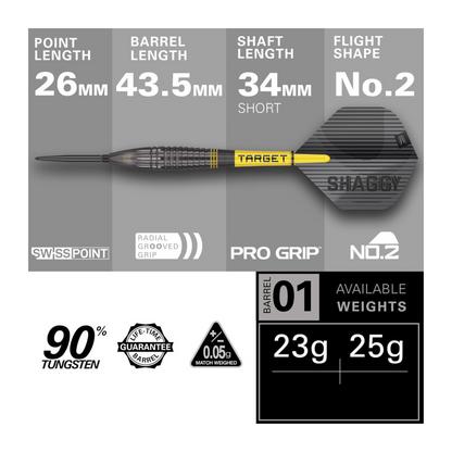 Steeldart TARGET Scott Williams Black 90% Swiss Point