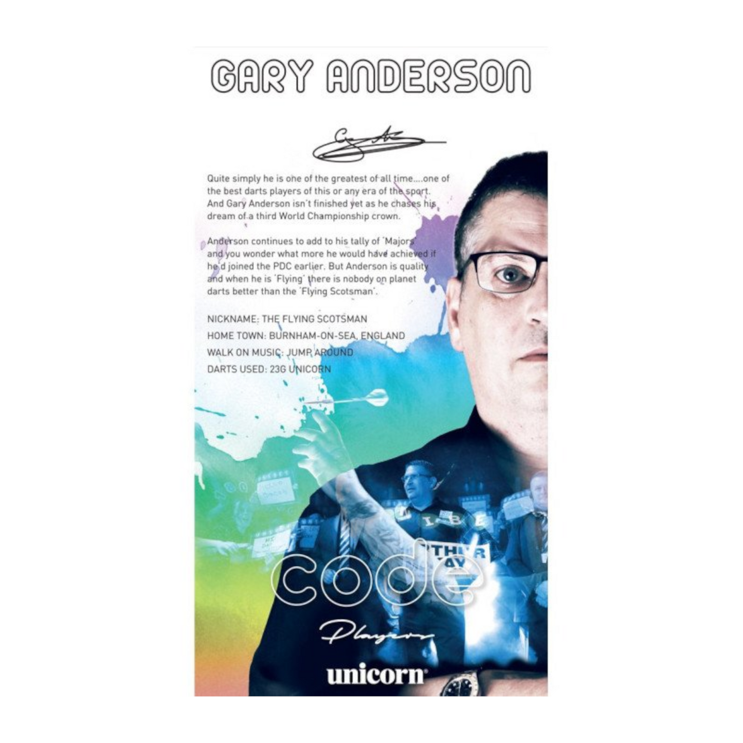 Steeldart UNICORN Code Gary Anderson 90%