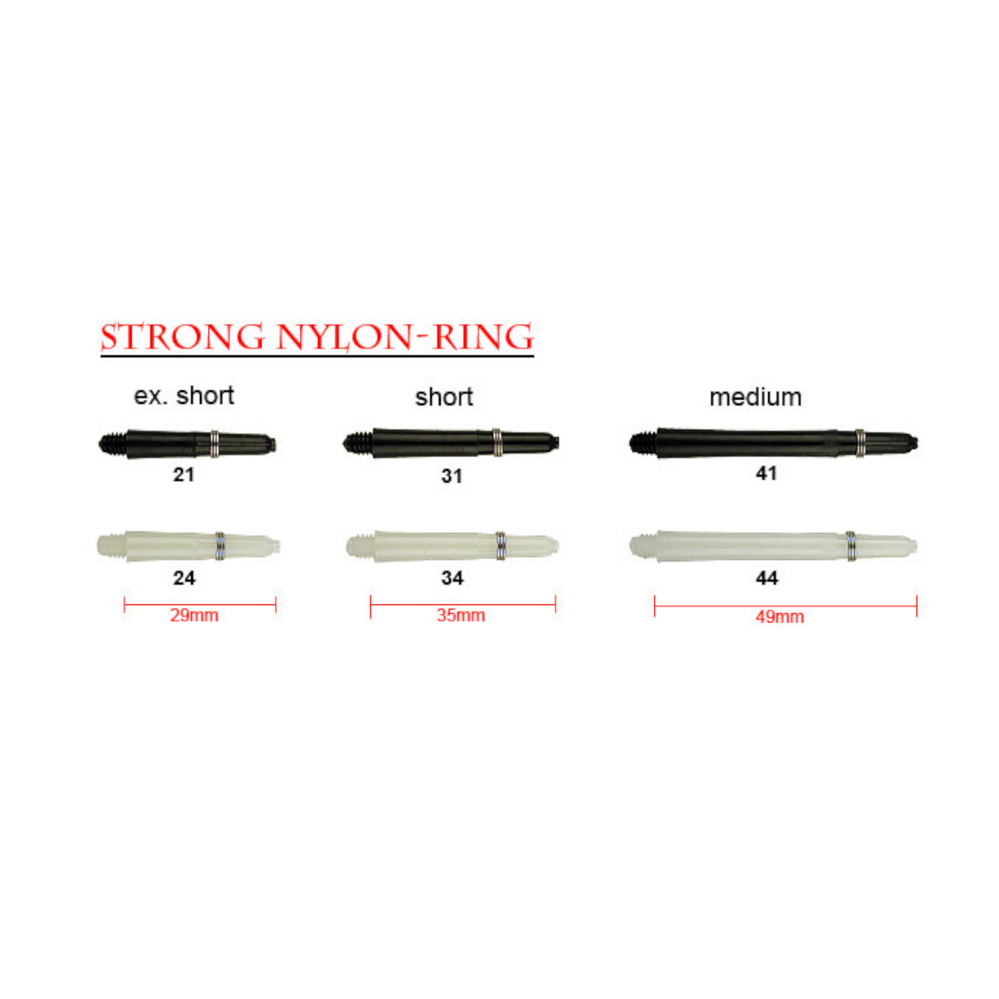 Dart Shafts STRONG Nylon-Ring Natur