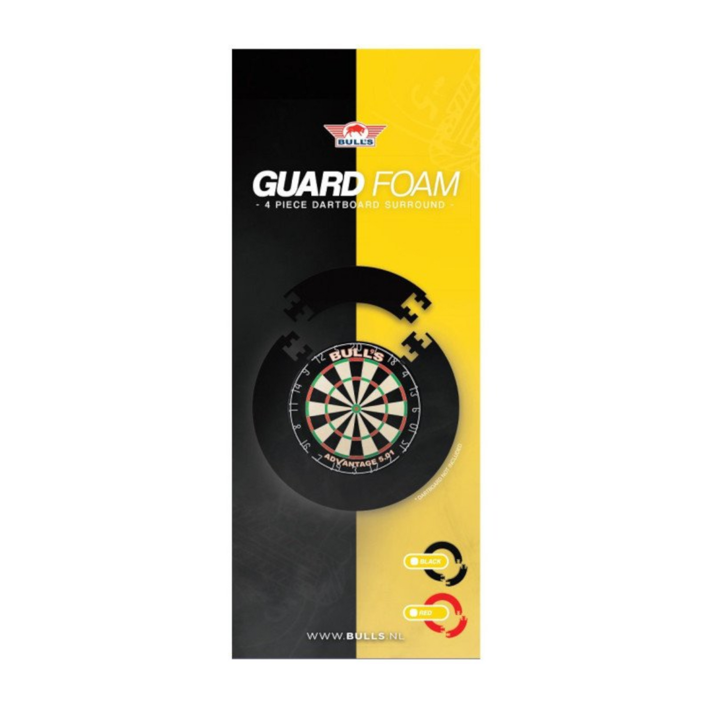 Dartboard Surround BULL'S Guard Foam 4-teilig Schwarz