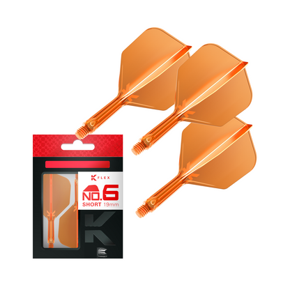 Dart Flights TARGET K-FLEX Shape No.6 Neon Orange