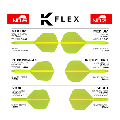 Dart Flights TARGET K-FLEX Shape No.6 Neon Gelb