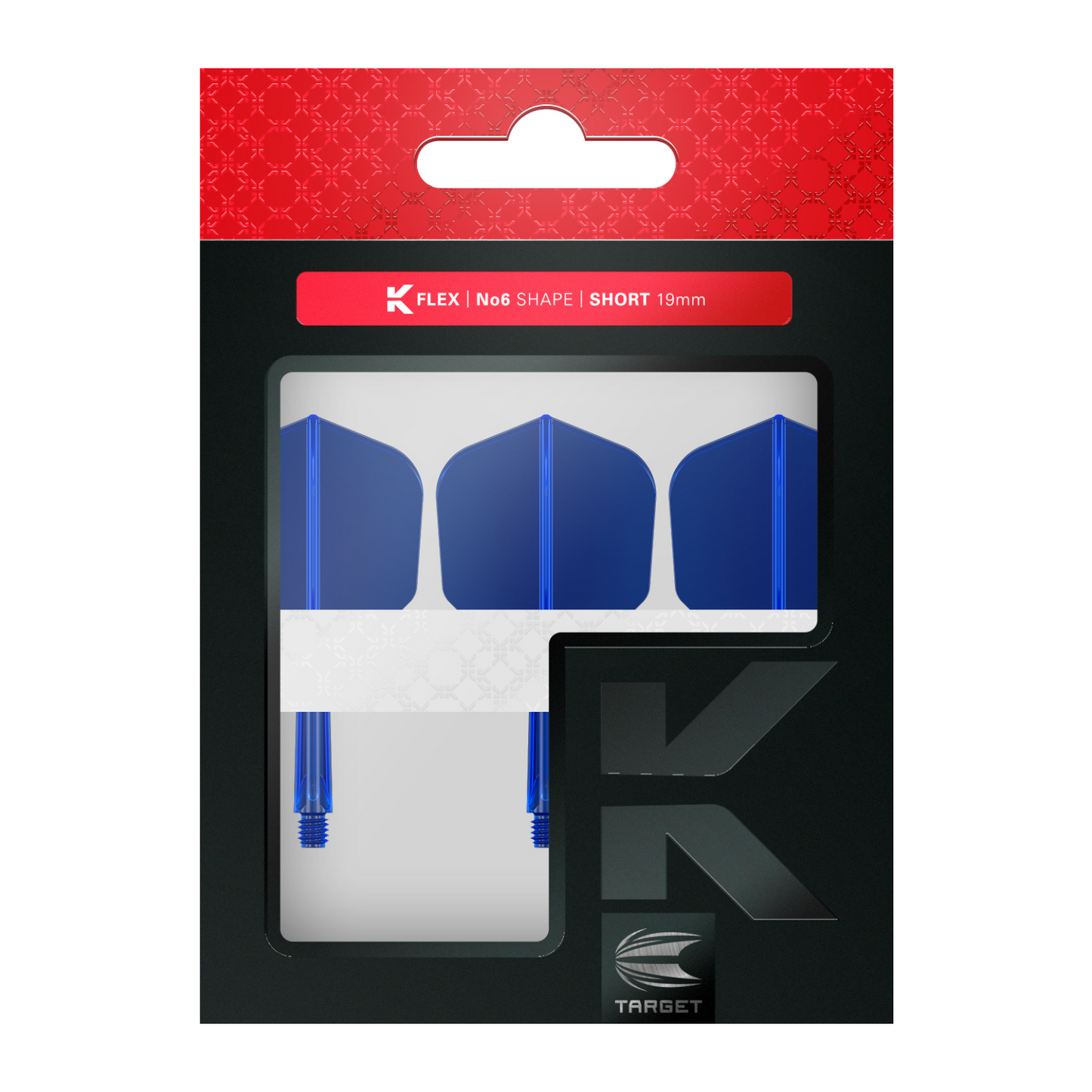 Dart Flights TARGET K-FLEX Shape No.6 Blau