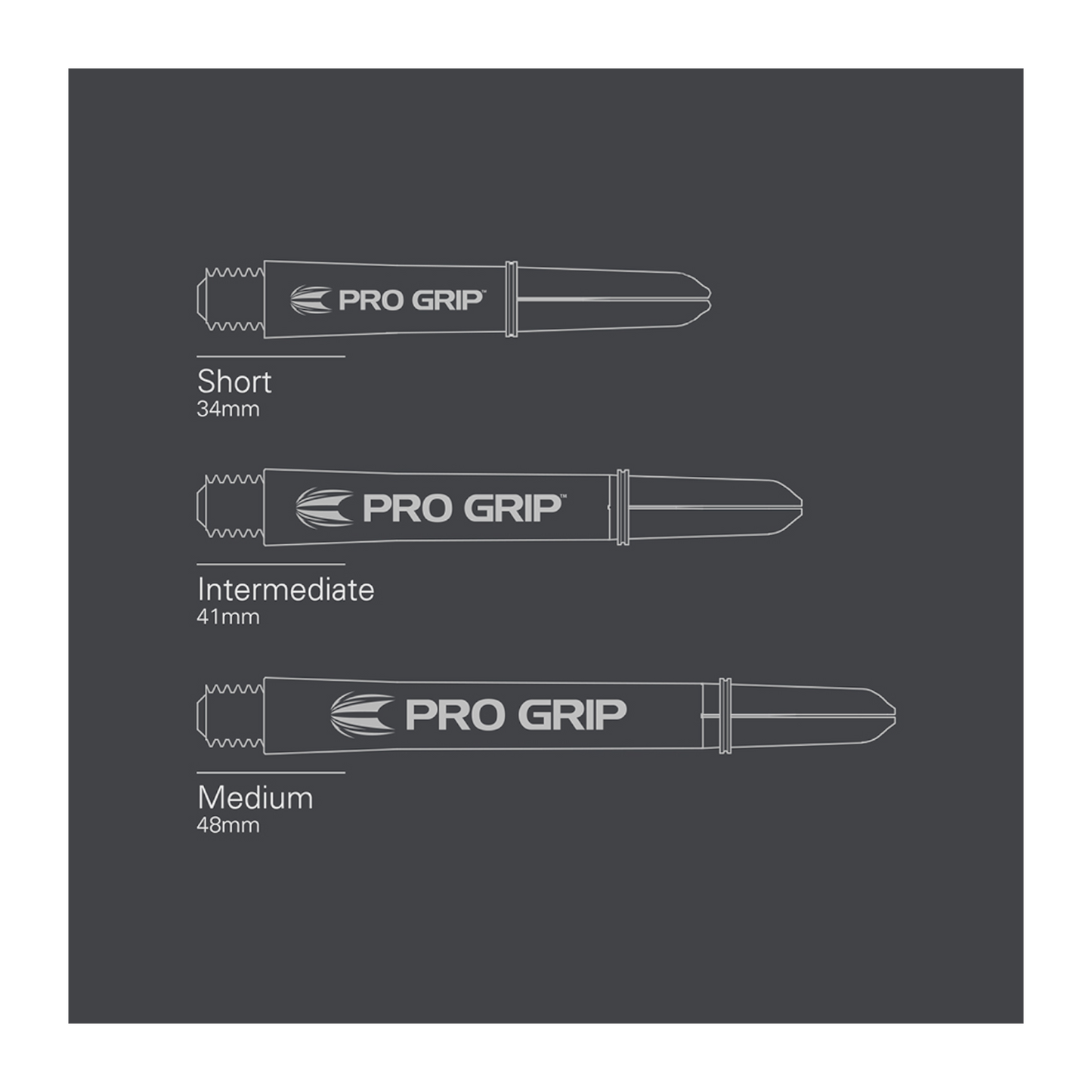 Dart Shafts TARGET PRO GRIP 3er Set Schwarz