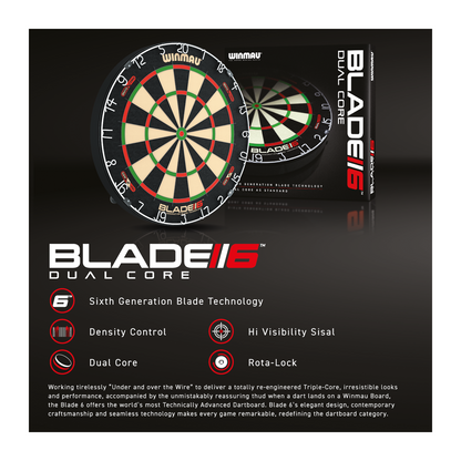 Dartboard WINMAU Blade 6 Dual Core